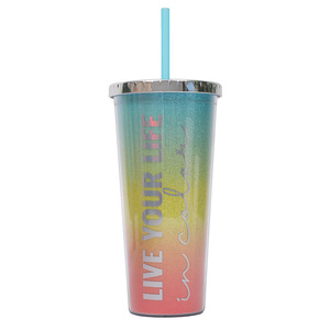 Shang Kou Ai 24oz Double Wall Plastic <b>Cup</b> Electroplated <b>Lid</b> <b>Reusable</b> Water Bottle Party Gift - Product Image 5