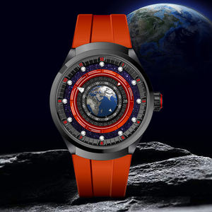 인기 상품 불소고무 스트랩 시계 지구 우주 손목시계 남성용 자동 기계식 시계 - Product Image 6