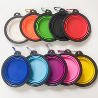 Bol pliable en silicone personnalisé avec logo pour chien et chat, pour voyager, en plein air, portable, pliable, pour boire de l'eau et manger, pour animaux de compagnie