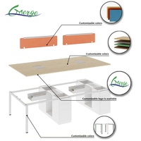 Mobilier de poste de travail simple de bureau modulaire pour 4 personnes personnalisé de haute qualité en métal pour un usage de bureau commercial