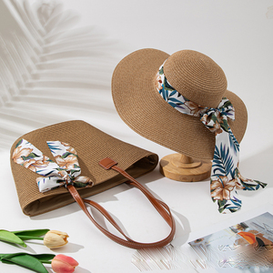 IStapromo Gifts High QuantityHandwoven Vintage Straw Hat and Tote Bag Set for Women <b>Beach</b> Summer <b>Accessories</b> Matching Sun Hat - Product Image 1