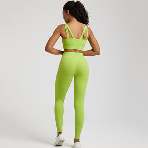 Costume de vêtements de yoga avec logo personnalisé femmes nues sens collants taille haute course en plein air beauté dos exercice tenue d'entraînement costume - Product Image 6