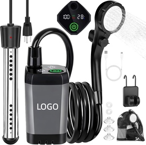6000mAh充電式電動ポータブルキャンプシャワーポンプ（ヒーター付き）、旅行、ハイキング、屋外入浴用品、温水用 - Product Image 1