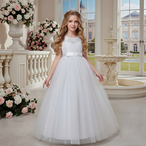 Style coréen dentelle fille robe de mariée maille colorée grande fille robes pour 12Y moelleux enfant anniversaire soirée robe de soirée - Product Image 4