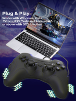 Nuevo Control de Juego con Cable para PC, Mando de Juego USB con Joystick para PS3, Mando de Juego con Doble Vibración para PC Windows X 8 10 11 IOS MAC Android