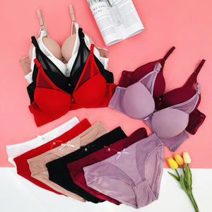 Sexy malla transpirable espalda-hermosa ropa interior para mujeres con <span class=keywords><strong>pechos</strong></span> <span class=keywords><strong>grandes</strong></span> y <span class=keywords><strong>pechos</strong></span> <span class=keywords><strong>pequeños</strong></span> Copa gruesa sujetador push-up y conjunto de bragas - Product Image 2