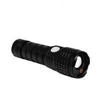 Linterna Táctica Recargable de 550 Lúmenes para Patrulla, Linterna con Láser Rojo, Linterna de Seguridad de Aluminio, Zoom, Luz Estroboscópica de Emergencia, Lámpara de Enfoque