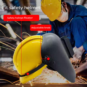 Bán buôn kindarc KA-FG-2 đầy đủ mặt đen hàn Mũ bảo hiểm với <span class=keywords><strong>Auto</strong></span> thẫm màu Flip-up ống kính cho hàn hồ quang Mài an toàn bền - Product Image 5