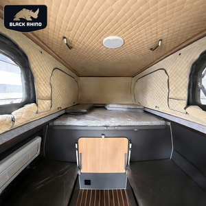 Caja de camping tipo <span class=keywords><strong>camper</strong></span> para camión todoterreno, con <span class=keywords><strong>cama</strong></span> <span class=keywords><strong>elevable</strong></span>, para F150, remolque ligero, de lados rígidos, mini plataforma plana, China - Product Image 3