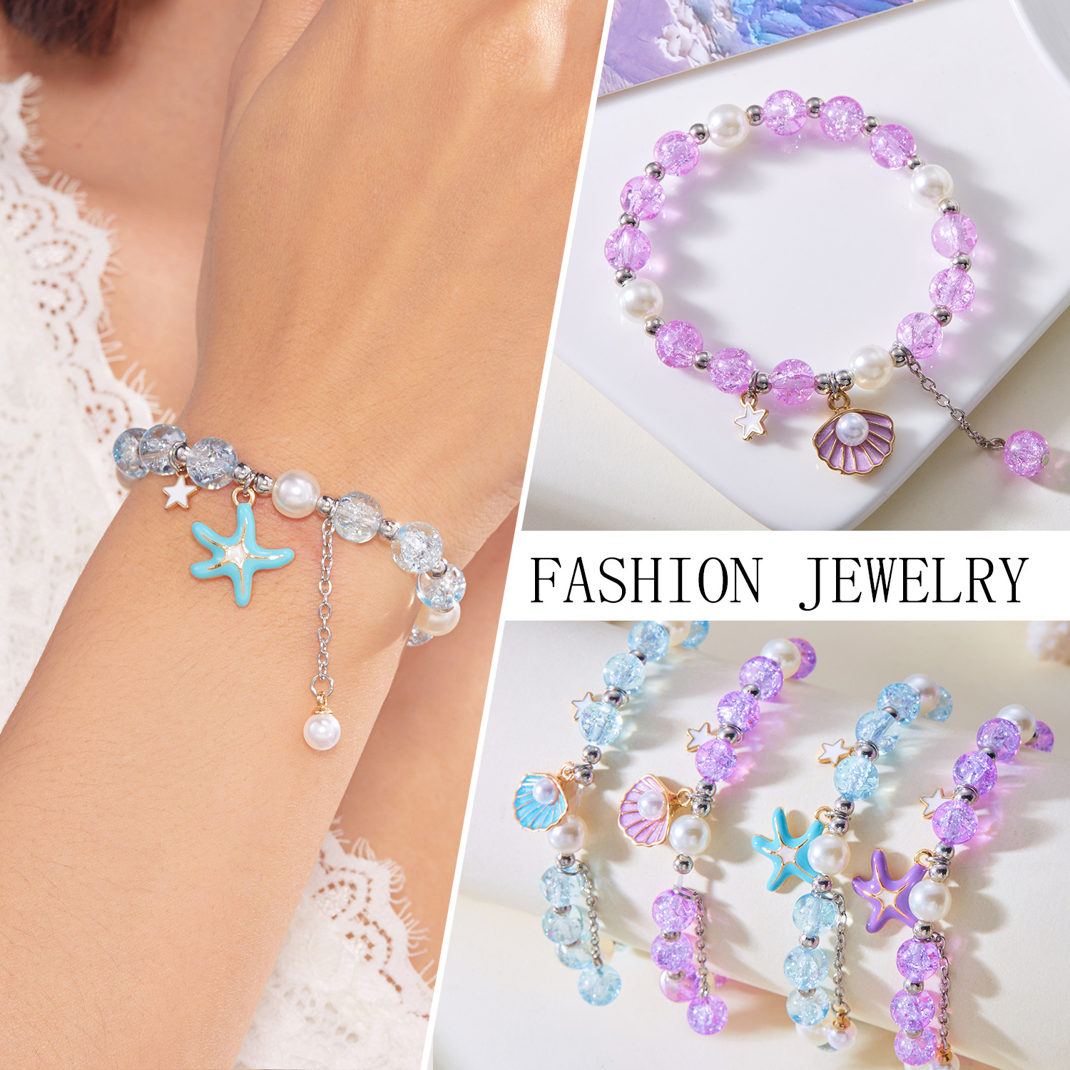 Hot New Fashion Niche Fairy Bracelet Oil-Dropping Shell Popcorn Beads Pearl  Woven Rope with Alloy Bell for Anniversary| Alibaba.com, image size:1500x1500