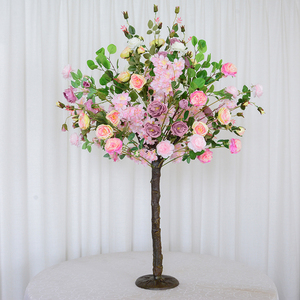 Centro DE MESA DE BODA plantas <span class=keywords><strong>restaurante</strong></span> decoración romántica rosas imitación seda flores falsas grandes rosas artificiales - Product Image 3