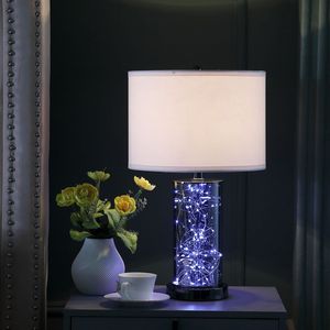 Mid-Century DB 21.25 in Cynx <b>LED</b> <b>Night</b> <b>Light</b> Table Lamp Black Chrome Glass with ICs Product Category - Product Image 4