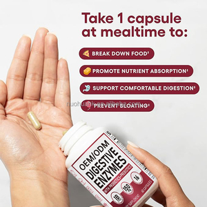 Enzymes digestives avec probiotiques et prébiotiques, 60 capsules, complément alimentaire pour soutenir la santé digestive - Product Image 2