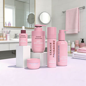 Ensemble de Soins de la Peau Gommage Personnalisé de Luxe, Bouteilles et Pots en Plastique avec Vaporisateur de Brume en Plastique pour l'Emballage Cosmétique et de Soins de la Peau - Product Image 3