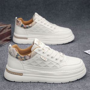 New Elastic Band Casual Versatile Work Sports <b>Board</b> Lace-up Cushioning Men Lightweight Waterproof Mesh PU Upper Rubber Shoes - Product Image 3
