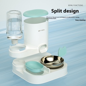 Tempat Makan dan Minum Kucing Ramah Lingkungan Terintegrasi, Dispenser Air Plastik Solid, Alat Makan Otomatis untuk Kucing dan Anjing, Air Mancur Dalam Ruangan - Product Image 3