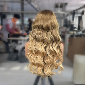 Peluca <span class=keywords><strong>de</strong></span> Cabello Europeo Rubio Ceniza <span class=keywords><strong>de</strong></span> Alta Densidad, Ondas Grandes, Lista para Enviar, con Frente <span class=keywords><strong>de</strong></span> Encaje Largo, Natural, sin Pegamento, con Frente <span class=keywords><strong>de</strong></span> Encaje Suizo - Product Image 4
