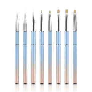 Pinceau à ongles en gel plat rond petit format, poils synthétiques, outil stylo, manucure, salon, peinture, décoration, ensemble de pinceaux pour nail art - Product Image 1