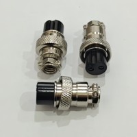 Connecteur aéronautique GX16 à souder sur circuit imprimé, broches coudées à 90 degrés, forme circulaire, multi-broches (2-12 broches)