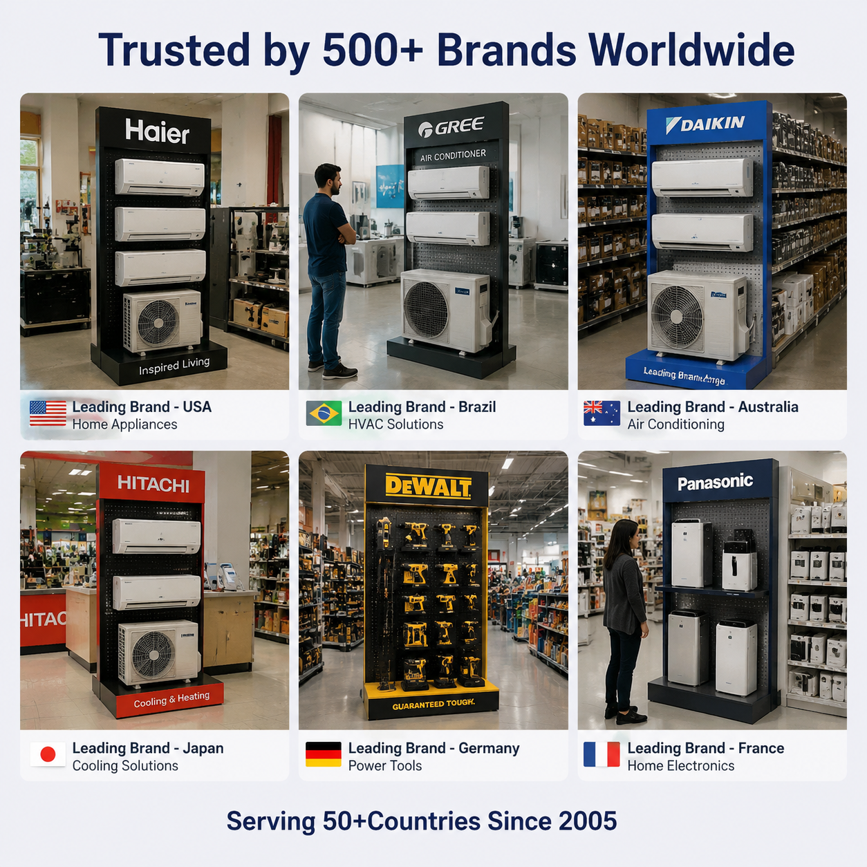 Custom Metal Air Conditioner Display Stand Floor Standing HVAC Split AC Showroom Pegboard Rack Mini Split Heat Appliance Retail — view 6