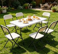 Nouvel ensemble table et chaises pliantes en plastique HDPE pour extérieur 2026 – Mobilier portable pour camping et pique-nique