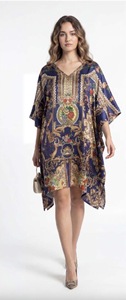 Robe tunique longue en viscose pour femmes africaines, style kaftan, coupe décontractée, poncho kimono, finition soyeuse, style bohème, idéale pour les vacances et les centres de villégiature - Product Image 4