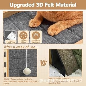 Wooden Upright Cat Scratching <b>Post</b> 28.4 In Height Sisal Material Durable <b>Scratch</b> Board For Cats - Product Image 3