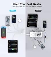 Chargeur rapide HNT 50W 3A2C 5 ports, adaptateur secteur certifié CE FCC RoHS avec prise EU/US pour iPhone 17 16 15 14 Pro Max