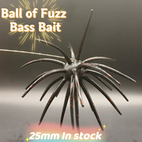 20mm/25mm En stock Expédition rapide Vente directe usine Appât souple artificiel TPE en forme d'oursin flottant Black-Pit