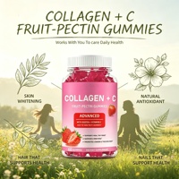 Gummies de collagène végétalien OEM/ODM, formule avancée avec biotine, vitamine C et vitamine A pour la santé des cheveux, de la peau et des ongles, saveur fraise.
