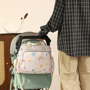 Mochila Unisex de Nailon al por Mayor, de Gran Capacidad, Diseño Colorido, Bolsas de Pañales de Tela Lavables, Logotipo Personalizado, Impermeable, para Mamá y Bebé - Product Image 4