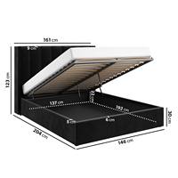 Cama Ajustable de Lujo, Tamaño King, Moderna, Tapizada en Terciopelo Negro, con Mechones, Cómoda, Fácil de Montar, Muebles para Dormitorio