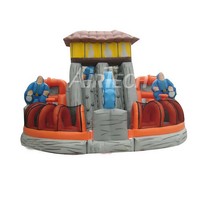 Énorme gardien gonflable amusant ville prison thème grand château sautant maison de rebond jeu intérieur pour les enfants jeu en plein air