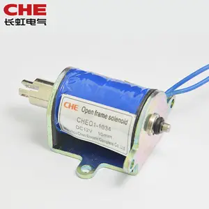 E1-1034 üretici fiyat 6v 12v 24v DC çerçeve itme çekme tipi Solenoid elektromıknatıslar