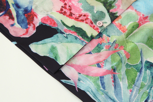 Màu Hồng Màu Xanh Màu Hoa In Lần Lượt Xuống Cổ Áo Nút Xuống Thả Vai Dài Tay Áo Thời Trang Giản Dị Áo Cánh Áo Sơ Mi Cho Phụ Nữ - Product Image 4