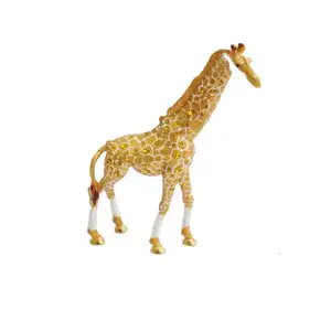 Statut d'animal sauvage en alliage métallique cristal girafe boîte à bijoux en métal