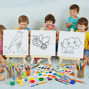 Fq thương hiệu có thể gập lại bằng gỗ phấn viết bảng gỗ vẽ bảng đứng vải ráp trống <span class=keywords><strong>mini</strong></span> nghệ thuật giá vẽ cho trẻ em - Product Image 4