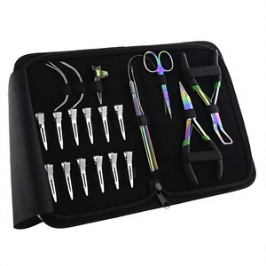 Kit de Herramientas para Extensiones de Cabello Más Vendido: Herramienta de Instalación y Remoción de Micro Anillos, Agujas de Tejido Tipo C, Gancho de Tracción y Herramientas de Bucle - Product Image 1