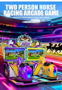 Machine de jeu d'arcade de simulation de course de chevaux à monnayeur, matériel acrylique, 450W, 2 joueurs, 2 langues, 110V/220V, garantie 12 mois - Product Image 4