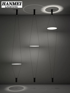Lampe suspendue moderne italienne à LED de taille moyenne, luminaire suspendu pour l'intérieur, décoration de luxe pour la maison, lampe suspendue à double plaque en fer HM-MY-054 - Product Image 3