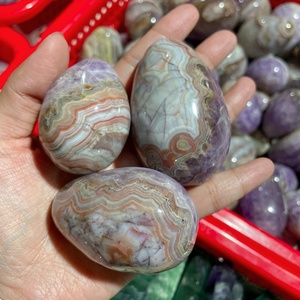 Œufs en cristal naturel de haute qualité pour la guérison, artisanat en quartz, améthyste et <span class=keywords><strong>agate</strong></span> dentelle, pour la décoration Feng Shui et les cadeaux (vente en gros) - Product Image 1