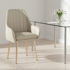 <span class=keywords><strong>Chaise</strong></span> de salle à manger empilable robuste et confortable, rembourrée, imperméable, avec assise en cuir et structure métallique, pour la salle à manger à domicile - Product Image 1