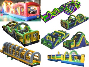 XIXI TOYS Juegos de carrera de obstáculos inflables de 33m de largo para adultos Modular Boot Camp Sport Castle - Product Image 5