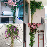 Plantes vertes artificielles de simulation, décoration de paysage artificiel, revêtement de tuyau en fausse écorce, couverture de gouttière, embellissement de balcon intérieur, style arbre
