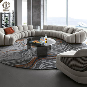 Sofá Seccional Curvo de Terciopelo Bouclé Italiano, Muebles de Lujo para el Hogar, Sofás Redondos Modernos para el Hogar de Lujo - Product Image 1