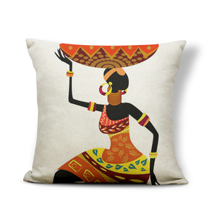 African Indigenous Women Ethnic Style Throw Pillowcase <strong>Without</strong> Core Retro Woman <strong>Cushion</strong> <strong>Cover</strong> - Product Image 4