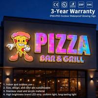 Enseigne commerciale extérieure 3D personnalisée, lettres lumineuses LED, enseigne à lettres en relief éclairées par l'avant pour enseigne de pizzeria