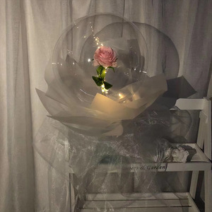 San Valentín, conjunto de globo <span class=keywords><strong>bobo</strong></span> transparente de Boca Grande de 20 pulgadas, Burbuja LED, decoración extensible para fiestas - Product Image 1