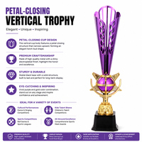 Trofeo Miniatura Morado Premium, Diseño Minimalista, Apto para Diversos Deportes, Artes, Competiciones y Otros Eventos.