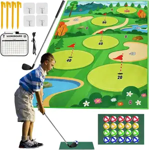 Huiye Golf Chipping Game Mat Garden Toys For Adult Kids Family Indoor Outdoor Golf Games Mats Set For Backyard Sports Products